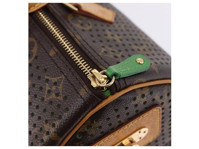 LOUIS VUITTON Monogram Perfo Speedy 30 Hand Bag Green M95181 LV Auth 195957V Verde Monogramma - vista 10