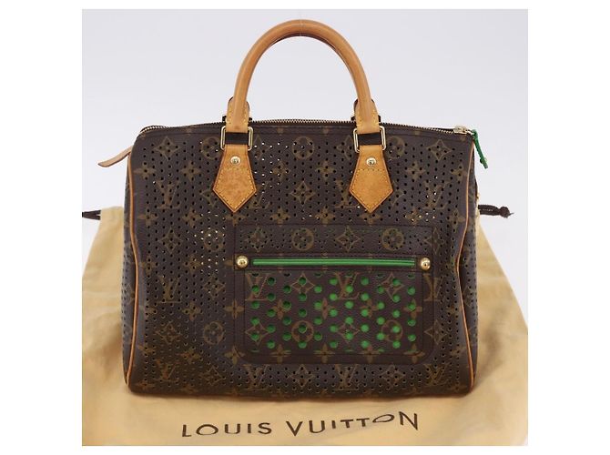 LOUIS VUITTON Monogram Perfo Speedy 30 Hand Bag Green M95181 LV Auth 195957V Verde Monogramma - vista 12