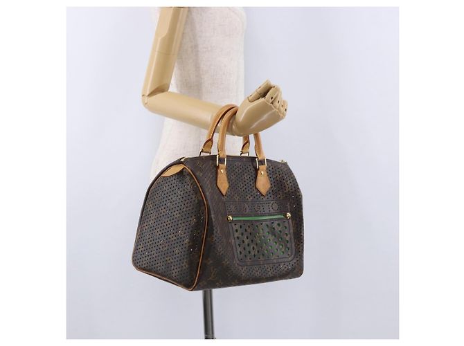 LOUIS VUITTON Monogram Perfo Speedy 30 Hand Bag Green M95181 LV Auth 195957V Verde Monogramma - vista 23