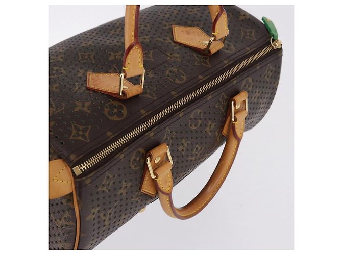 LOUIS VUITTON Monogram Perfo Speedy 30 Hand Bag Green M95181 LV Auth 195957V Verde Monogramma - vista 6