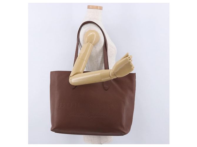 BURBERRY Tote Bag aus Leder, braun, authentisch ka5716 - Ansicht 21