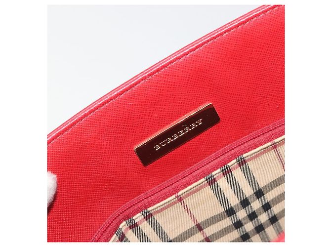 Borsa a mano BURBERRY in pelle rossa e oro Auth 196605 Rosso D'oro - vista 16