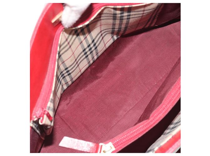 Borsa a mano BURBERRY in pelle rossa e oro Auth 196605 Rosso D'oro - vista 17