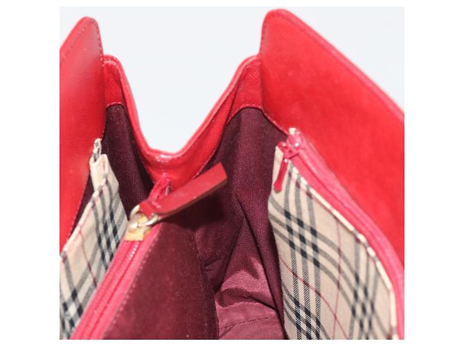 Borsa a mano BURBERRY in pelle rossa e oro Auth 196605 Rosso D'oro - vista 19