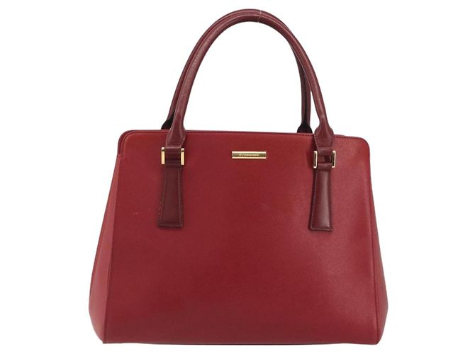 Borsa a mano BURBERRY in pelle rossa e oro Auth 196605 Rosso D'oro - vista 2