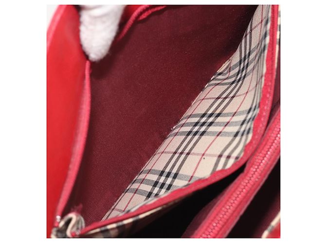 Borsa a mano BURBERRY in pelle rossa e oro Auth 196605 Rosso D'oro - vista 21