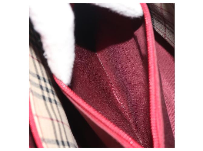 Borsa a mano BURBERRY in pelle rossa e oro Auth 196605 Rosso D'oro - vista 23
