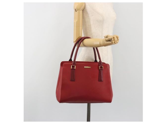 Borsa a mano BURBERRY in pelle rossa e oro Auth 196605 Rosso D'oro - vista 25