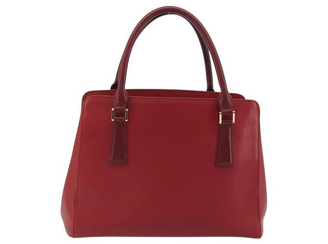 Borsa a mano BURBERRY in pelle rossa e oro Auth 196605 Rosso D'oro - vista 3