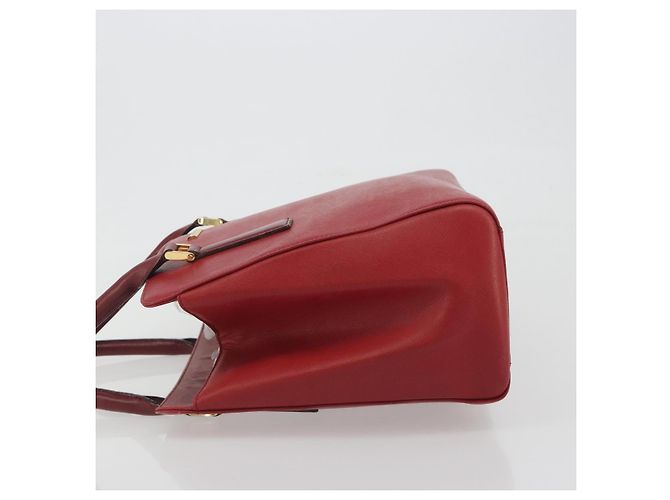 Borsa a mano BURBERRY in pelle rossa e oro Auth 196605 Rosso D'oro - vista 5