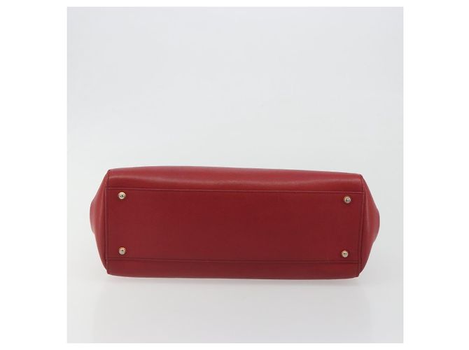 Borsa a mano BURBERRY in pelle rossa e oro Auth 196605 Rosso D'oro - vista 9