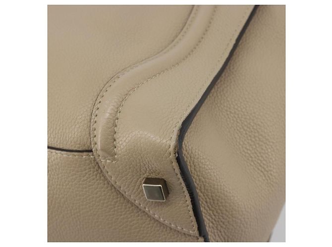Céline CELINE Luggage Medium Hand Bag Leather Beige Silver Auth 197325A Argento - vista 13
