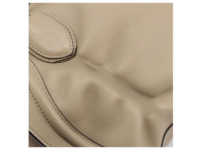 Céline CELINE Luggage Medium Hand Bag Leather Beige Silver Auth 197325A Argento - vista 15