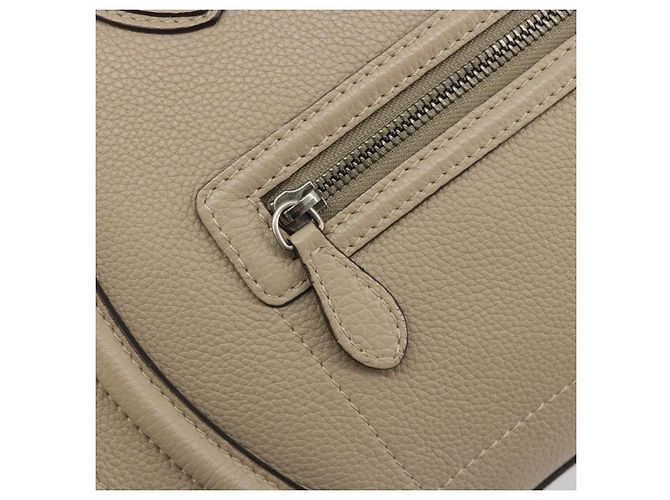 Céline CELINE Luggage Medium Hand Bag Leather Beige Silver Auth 197325A Argento - vista 17