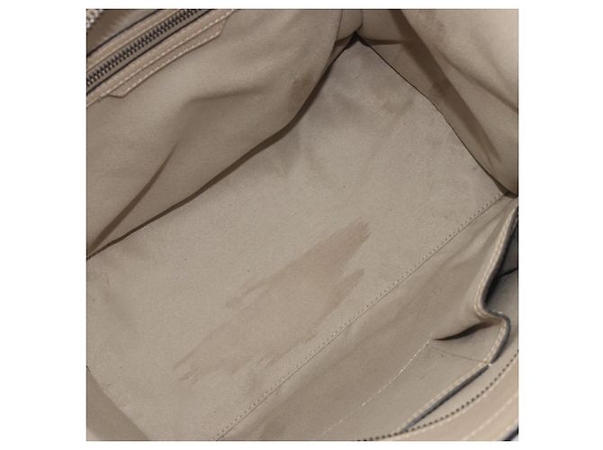 Céline CELINE Luggage Medium Hand Bag Leather Beige Silver Auth 197325A Argento - vista 20