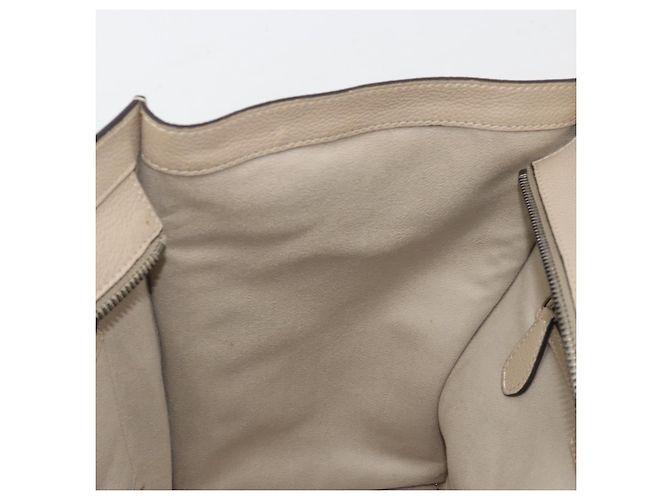 Céline CELINE Luggage Medium Hand Bag Leather Beige Silver Auth 197325A Argento - vista 23