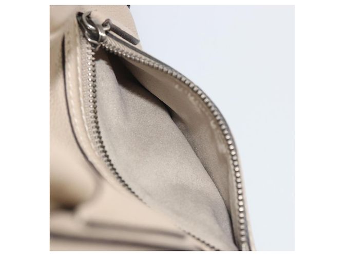 Céline CELINE Luggage Medium Hand Bag Leather Beige Silver Auth 197325A Argento - vista 26