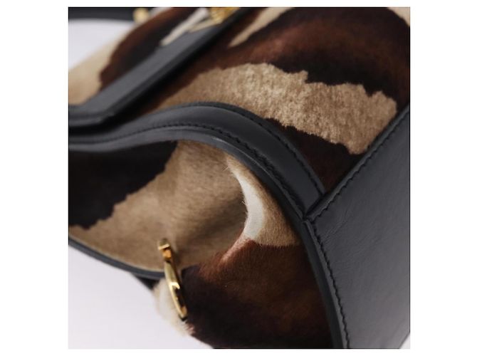Borsa Salvatore Ferragamo Gancini Sofia in pelle Harako 2way Brown Gold Auth 196922A Marrone D'oro - vista 12