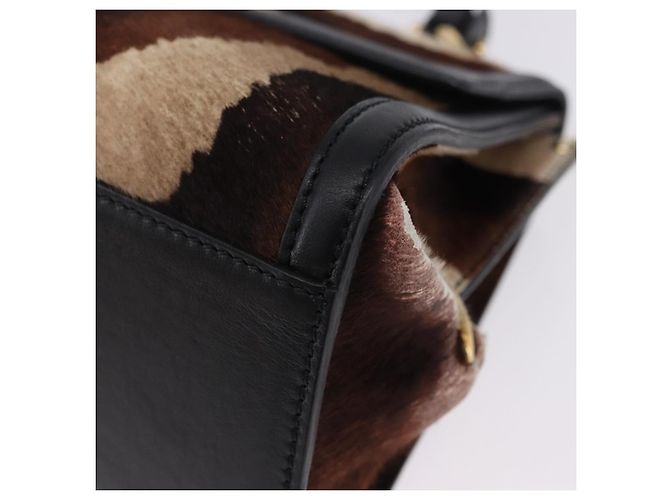 Borsa Salvatore Ferragamo Gancini Sofia in pelle Harako 2way Brown Gold Auth 196922A Marrone D'oro - vista 13