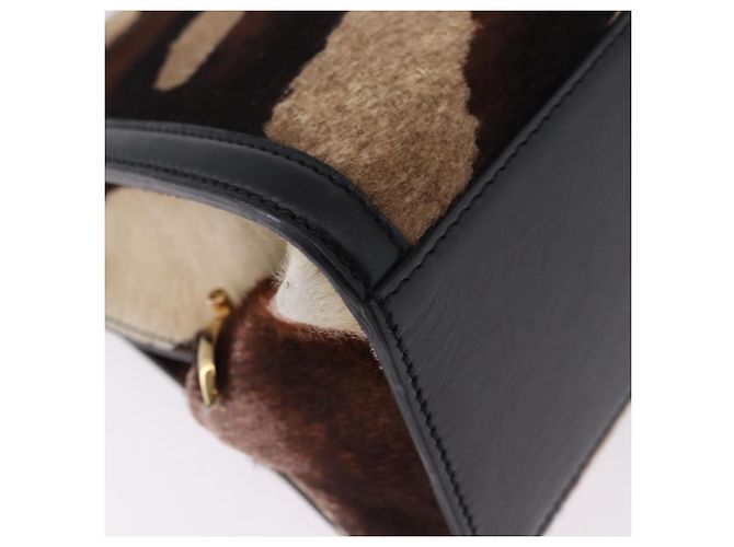 Borsa Salvatore Ferragamo Gancini Sofia in pelle Harako 2way Brown Gold Auth 196922A Marrone D'oro - vista 14