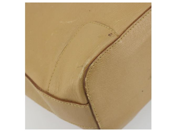 Borsa a tracolla GUCCI in pelle beige e oro 001 4204 Auth 198453 D'oro - vista 12