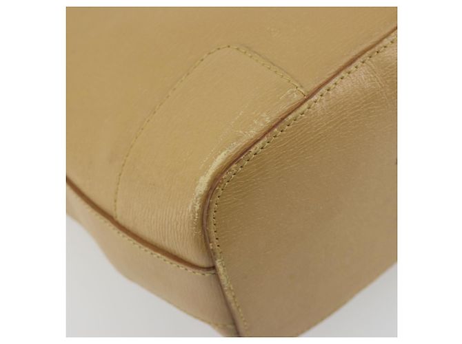 Borsa a tracolla GUCCI in pelle beige e oro 001 4204 Auth 198453 D'oro - vista 14