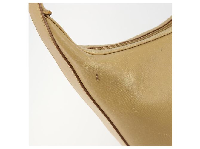 Borsa a tracolla GUCCI in pelle beige e oro 001 4204 Auth 198453 D'oro - vista 15