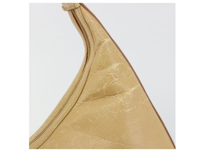 Borsa a tracolla GUCCI in pelle beige e oro 001 4204 Auth 198453 D'oro - vista 16