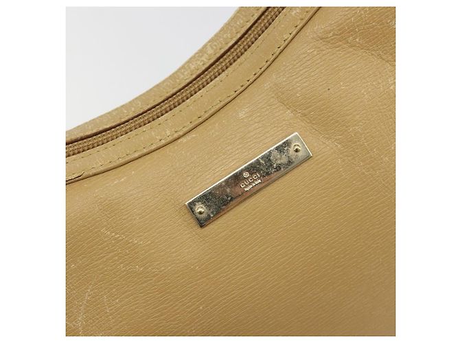 Borsa a tracolla GUCCI in pelle beige e oro 001 4204 Auth 198453 D'oro - vista 17