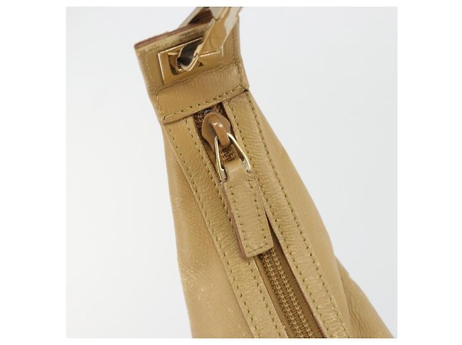 Borsa a tracolla GUCCI in pelle beige e oro 001 4204 Auth 198453 D'oro - vista 18