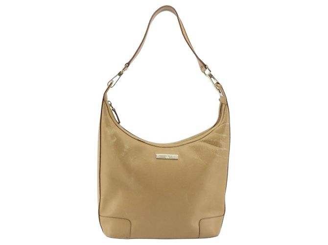Borsa a tracolla GUCCI in pelle beige e oro 001 4204 Auth 198453 D'oro - vista 2