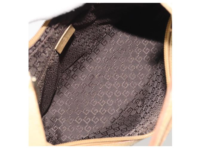 Borsa a tracolla GUCCI in pelle beige e oro 001 4204 Auth 198453 D'oro - vista 20