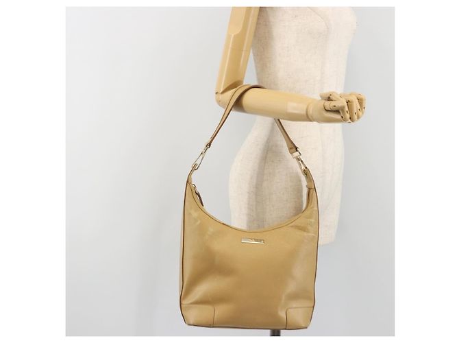 Borsa a tracolla GUCCI in pelle beige e oro 001 4204 Auth 198453 D'oro - vista 26