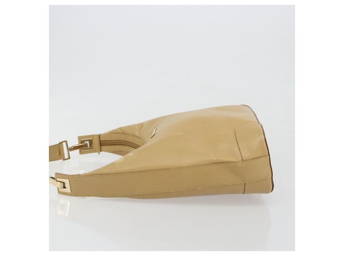 Borsa a tracolla GUCCI in pelle beige e oro 001 4204 Auth 198453 D'oro - vista 5