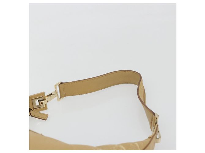 Borsa a tracolla GUCCI in pelle beige e oro 001 4204 Auth 198453 D'oro - vista 8