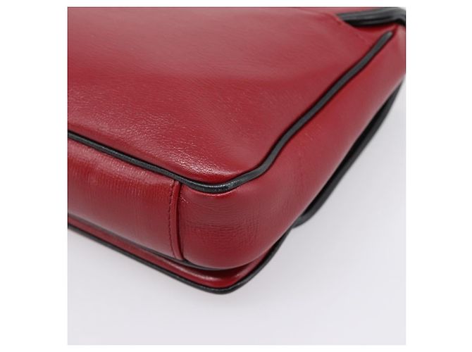 Borsa a tracolla con catena GUCCI in pelle rossa e oro 576421 Auth 195984M Rosso D'oro - vista 12