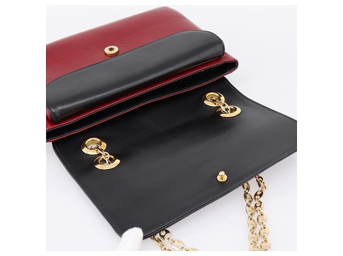 Borsa a tracolla con catena GUCCI in pelle rossa e oro 576421 Auth 195984M Rosso D'oro - vista 15