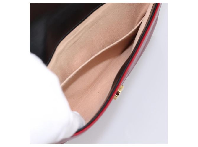 Borsa a tracolla con catena GUCCI in pelle rossa e oro 576421 Auth 195984M Rosso D'oro - vista 23