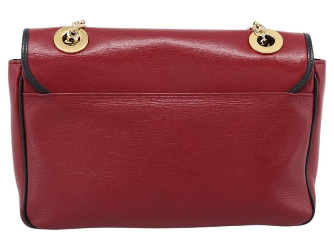Borsa a tracolla con catena GUCCI in pelle rossa e oro 576421 Auth 195984M Rosso D'oro - vista 3