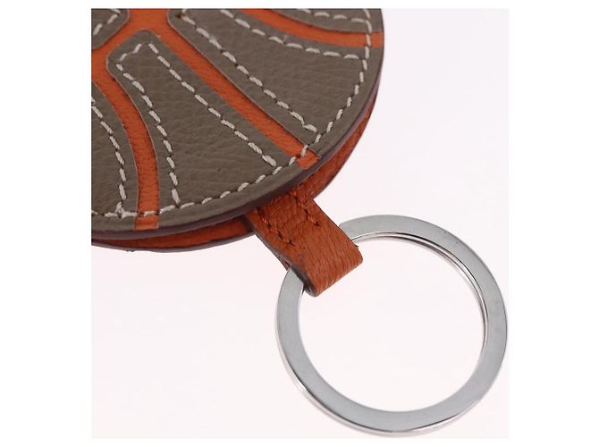 Ring Hermès HERMES Basketball Schlüsselanhänger Leder Orange Silber Auth BA15224V - Ansicht 10