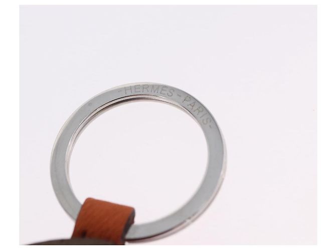 Ring Hermès HERMES Basketball Schlüsselanhänger Leder Orange Silber Auth BA15224V - Ansicht 12