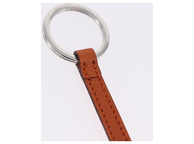 Ring Hermès HERMES Basketball Schlüsselanhänger Leder Orange Silber Auth BA15224V - Ansicht 6