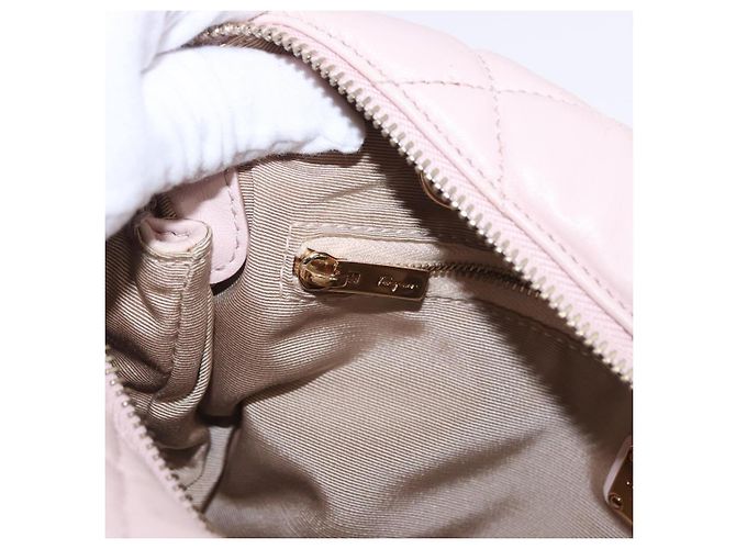 Borsa a tracolla Salvatore Ferragamo Vala Chain in pelle rosa tono oro Auth 198526A - vista 22