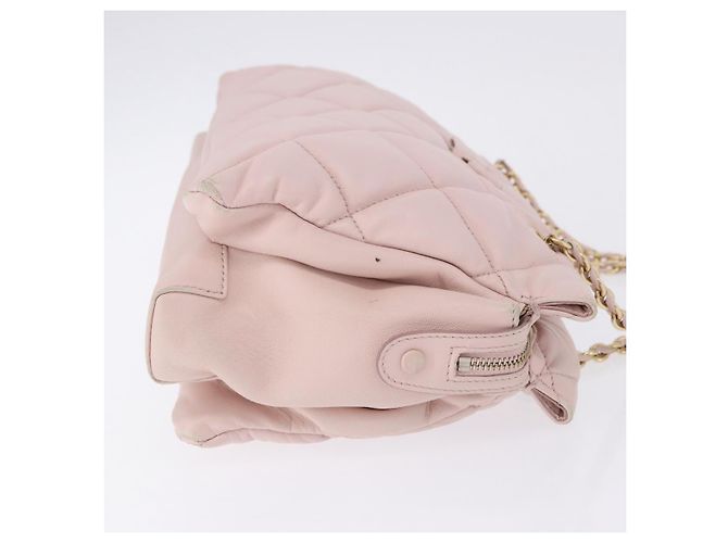 Borsa a tracolla Salvatore Ferragamo Vala Chain in pelle rosa tono oro Auth 198526A - vista 4