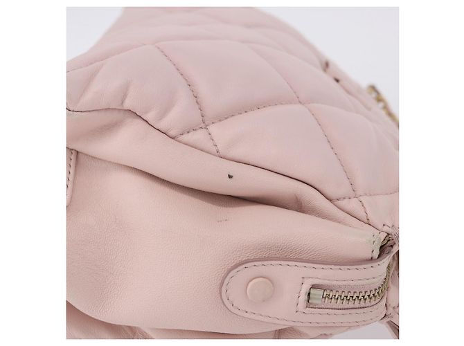 Borsa a tracolla Salvatore Ferragamo Vala Chain in pelle rosa tono oro Auth 198526A - vista 5