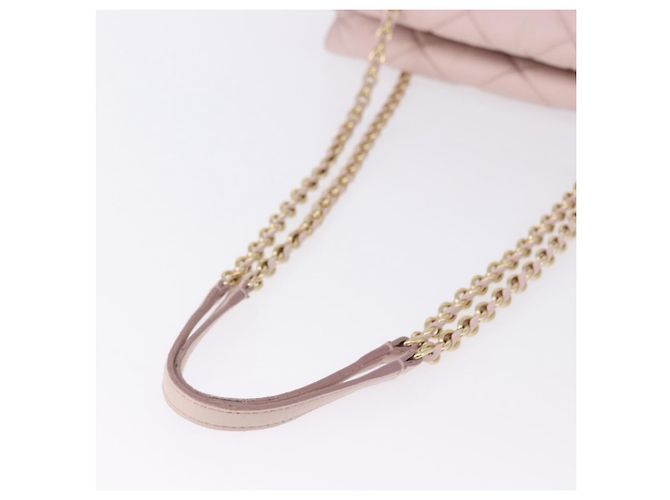 Borsa a tracolla Salvatore Ferragamo Vala Chain in pelle rosa tono oro Auth 198526A - vista 9