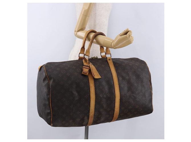 LOUIS VUITTON Monogram Keepall 55 Boston Bag M41424 LV Auth 196206 Monogramma - vista 24