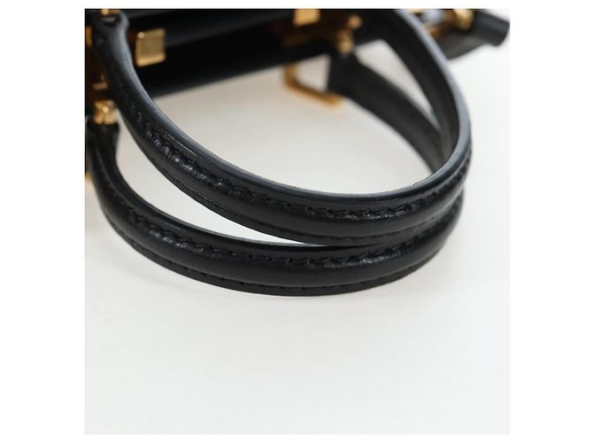 Borsa VALENTINO Rock Studs in pelle 2way Nero Oro Auth 195239M D'oro - vista 7