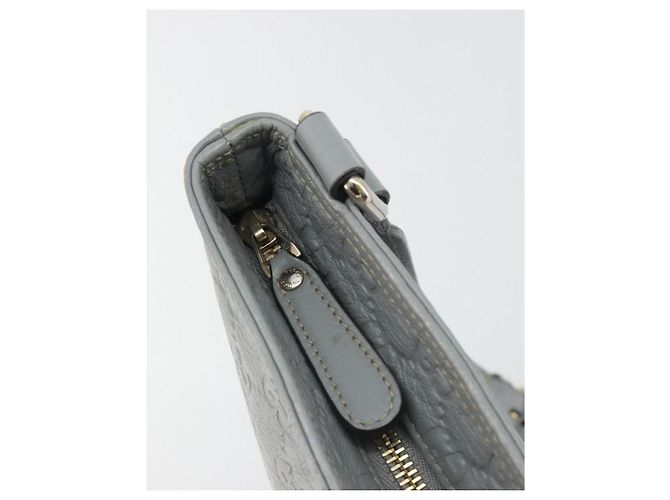 Borsa a tracolla GUCCI Guccissima GG Canvas Pelle Grigio Oro 201538 Auth 198273A Marrone D'oro - vista 15