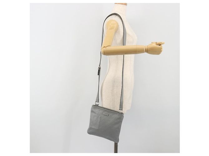 Borsa a tracolla GUCCI Guccissima GG Canvas Pelle Grigio Oro 201538 Auth 198273A Marrone D'oro - vista 23